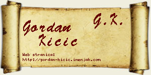 Gordan Kičić vizit kartica